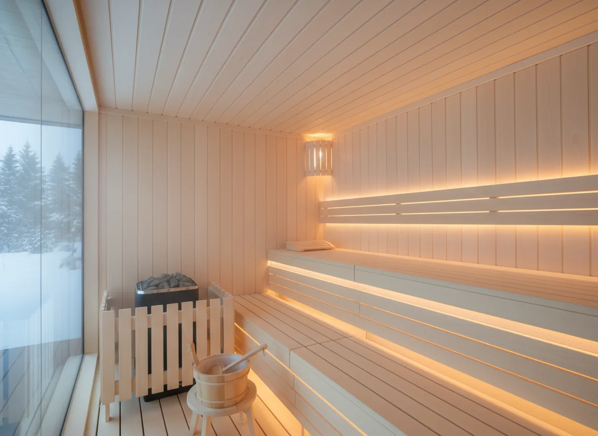 Firefly Gemini Flash Scandinavian Style Dry Sauna With Light Wood Hidden Led Lighting Warm And Elegant A 195706