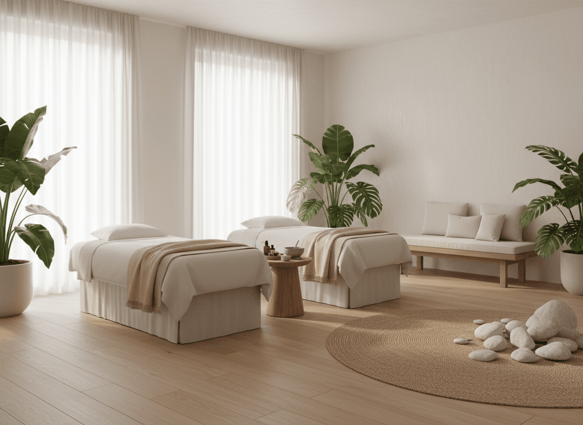 Firefly Gemini Flash Spa In White Beige Tones Natural Lighting Light Wood Flooring Green Plants Treatm 349580 1