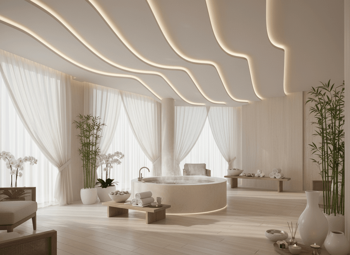 Firefly Gemini Flash White Beige Spa Design With Soft Ceiling Led Highlights Pleasant Aroma And An Airy 349580