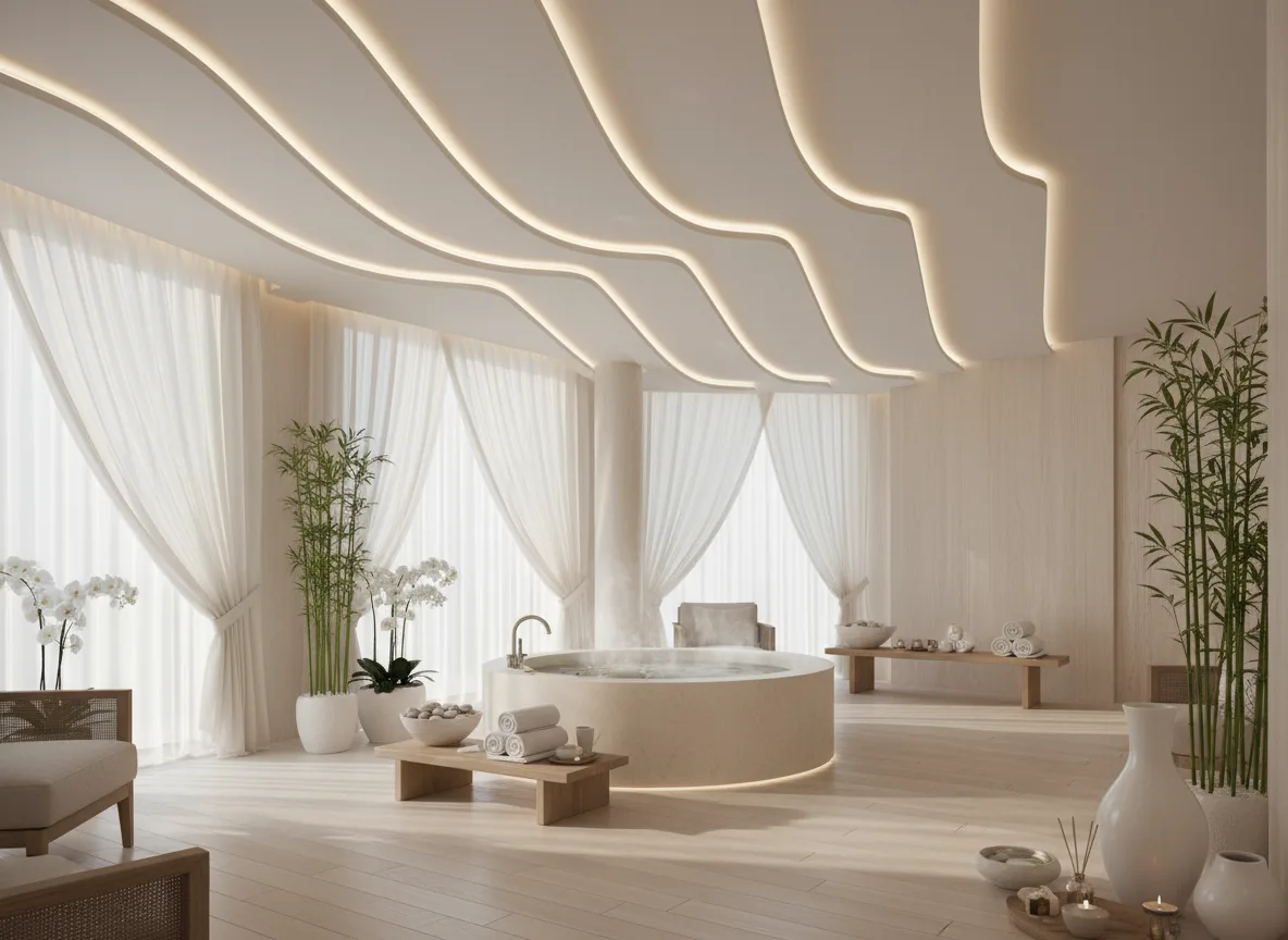 Firefly Gemini Flash White Beige Spa Design With Soft Ceiling Led Highlights Pleasant Aroma And An Airy 349580
