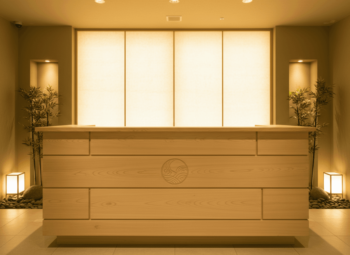 Firefly Japanese Style Spa Reception Counter Made Of Natural Wood Minimalist Design Subtle 286159 Firefly Japanese Style Spa Reception Counter Made Of Natural Wood Minimalist Design Subtle 286159