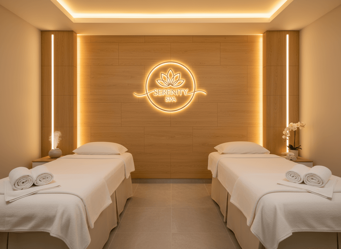 Firefly Professional Spa Treatment Room With Branded Wall Logo Accent Lighting Design Melam 286159 Firefly Professional Spa Treatment Room With Branded Wall Logo Accent Lighting Design Melam 286159