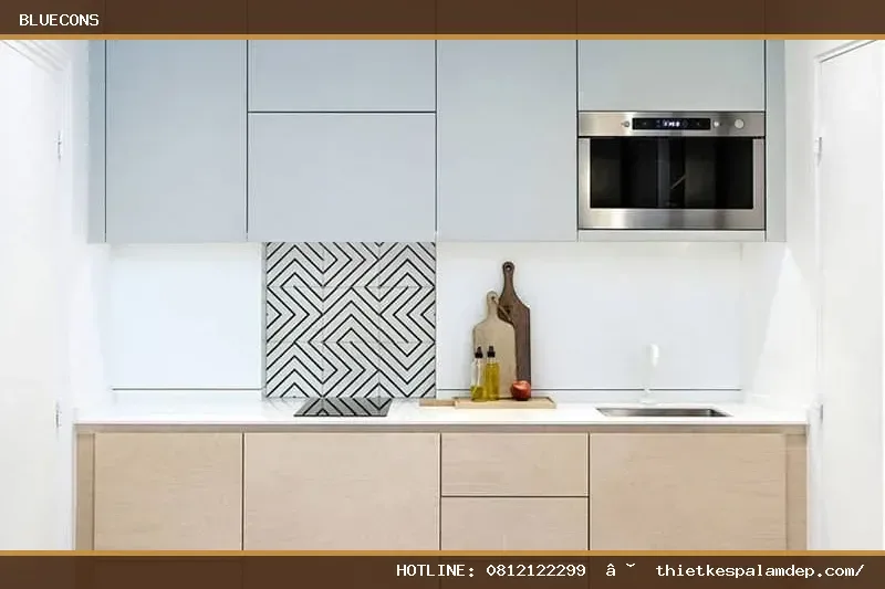 Hệ Tủ Bếp Gỗ MDF Cao Cấp TB009 – hình ảnh Bluecons