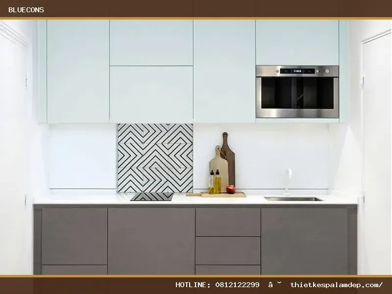 Hệ Tủ Bếp Gỗ MDF Cao Cấp TB009 – hình ảnh Bluecons