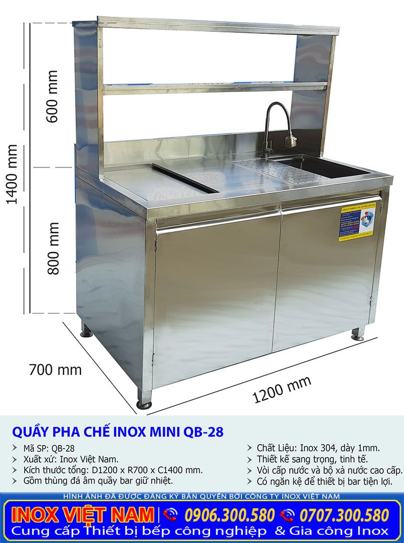 Quầy inox mini