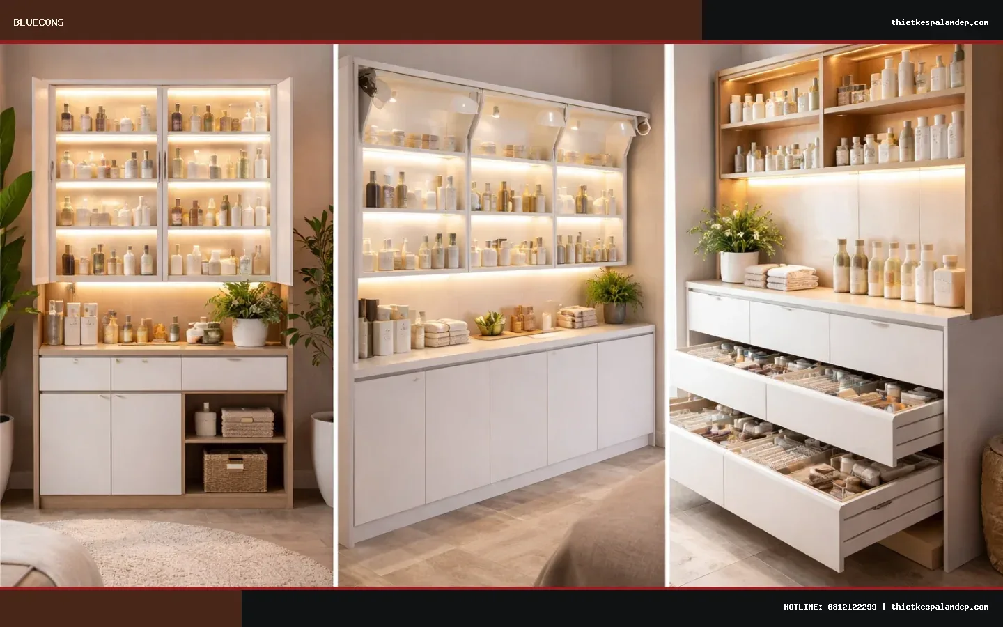 kiểu cánh tủ mỹ phẩm spa – ảnh minh họa