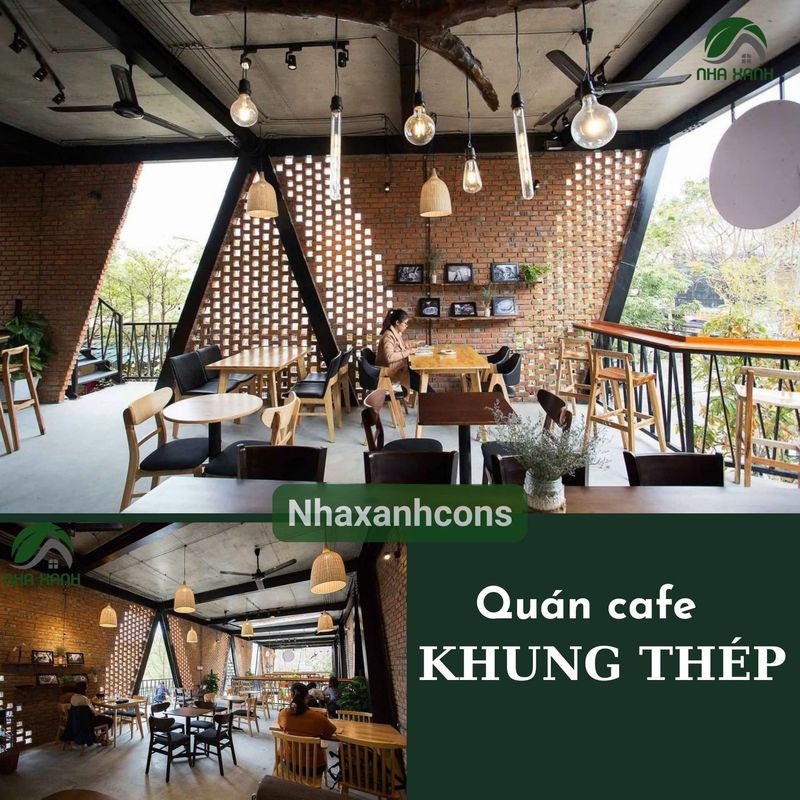 Thi Công Quán Cafe Tại Kiên Giang 4 Mẫu quán cafe khung thép tại Kiên Giang