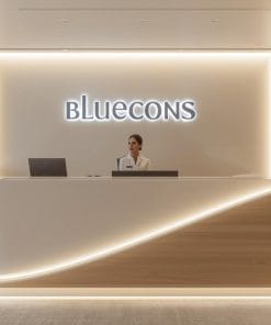 Mẫu quầy lễ tân độc quyền Bluecons
