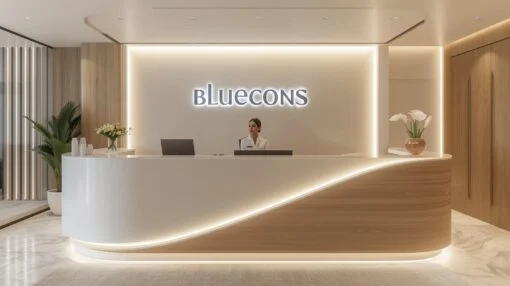 Mẫu quầy lễ tân độc quyền Bluecons