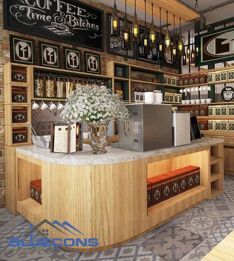 Quầy pha chế đẹp 2 mẫu quầy pha chế quán cafe đẹp