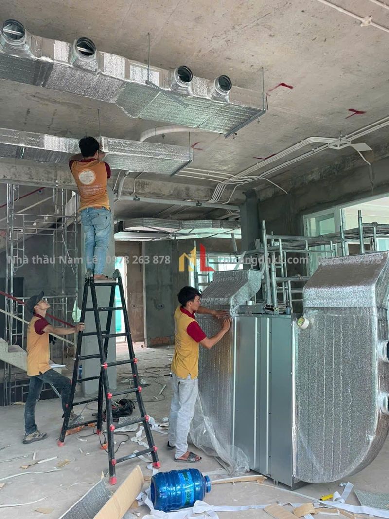 Thi Công Quán Cafe Máy Lạnh 1 Hình ảnh thi công máy lạnh quán cafe