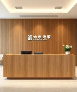 Thiết kế quầy lễ tân gỗ đẹp 2025
