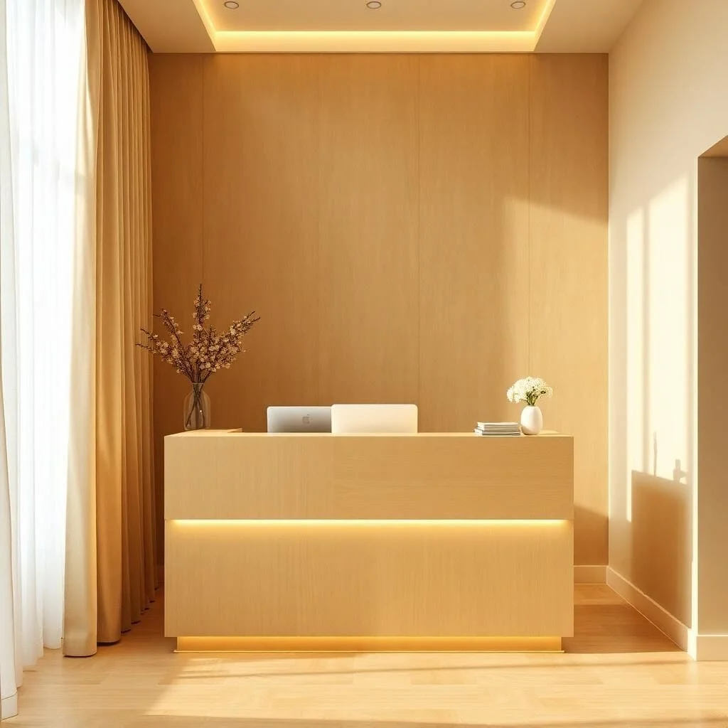 Quầy lễ tân đẹp cho spa nhỏ