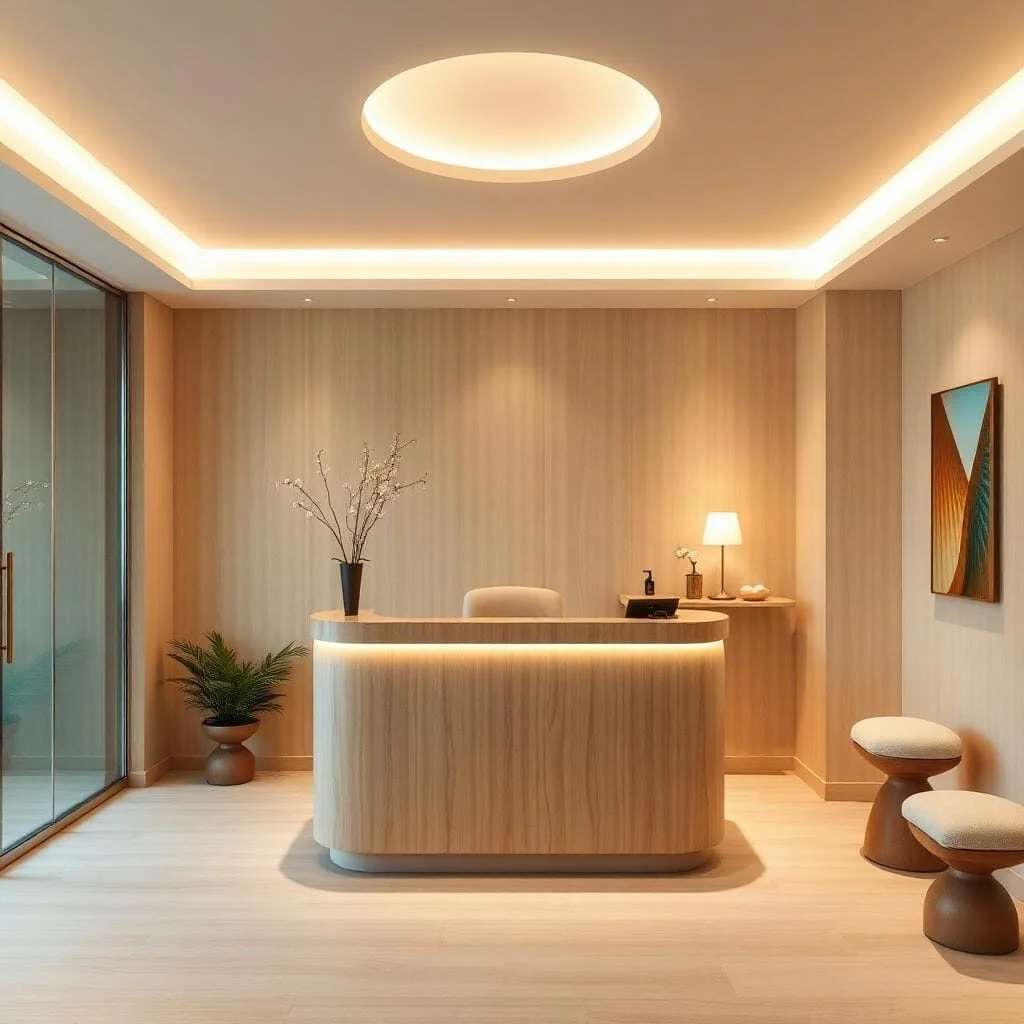 Quầy lễ tân đẹp cho spa nhỏ