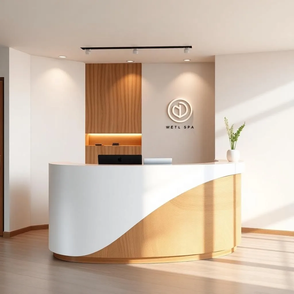 Quầy lễ tân đẹp cho spa nhỏ