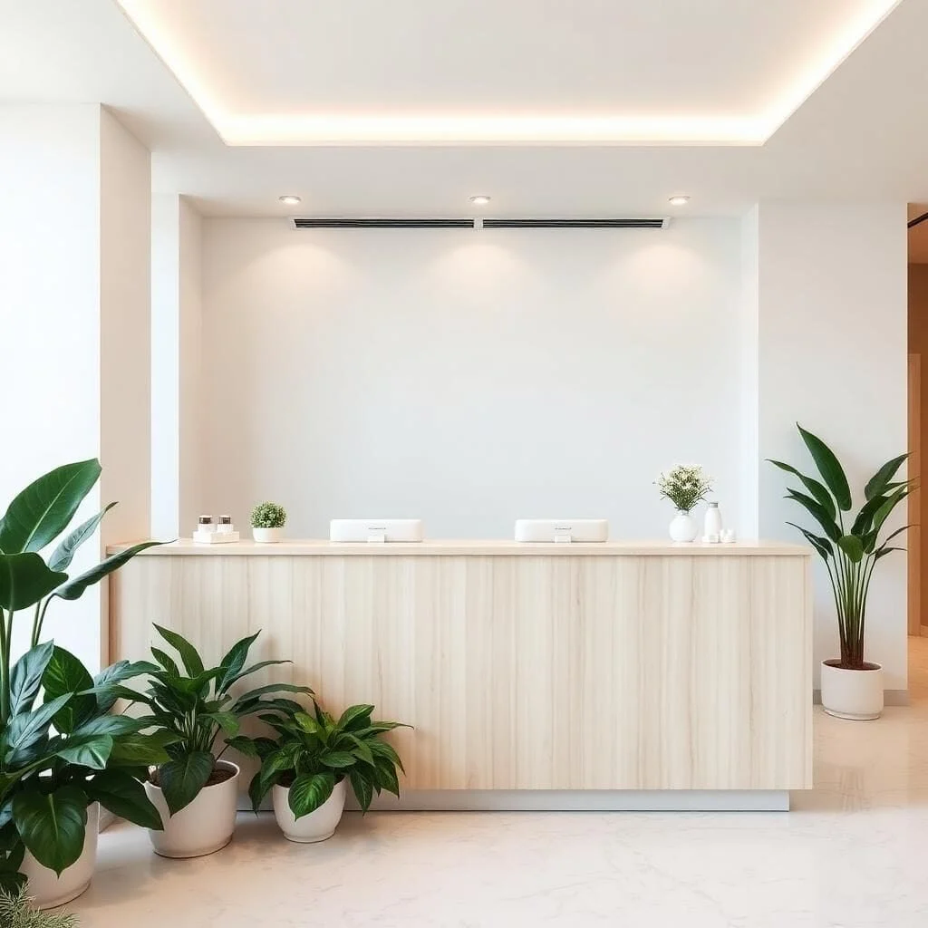 Quầy lễ tân đẹp cho spa nhỏ
