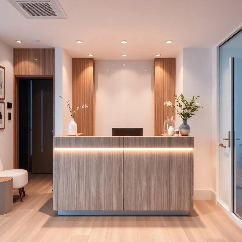 Quầy lễ tân đẹp cho spa nhỏ