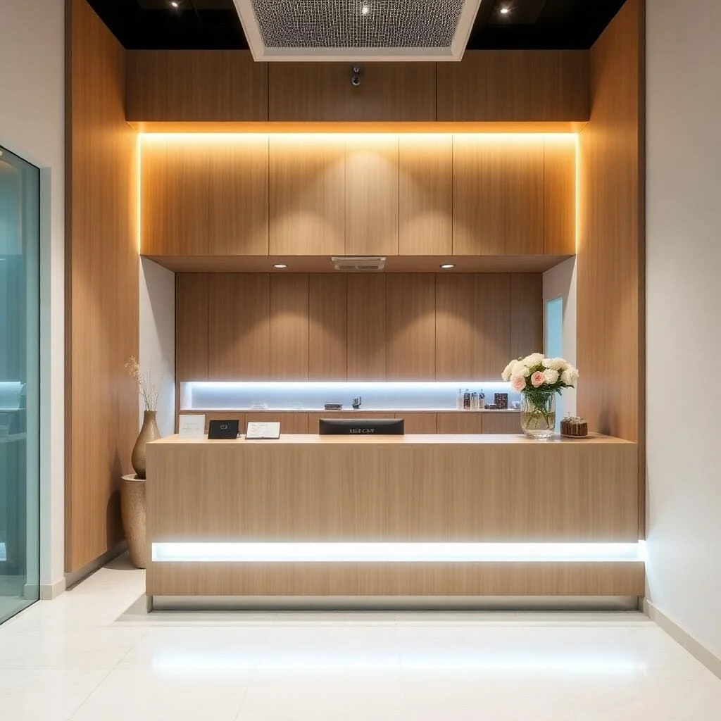 Quầy lễ tân đẹp cho spa nhỏ