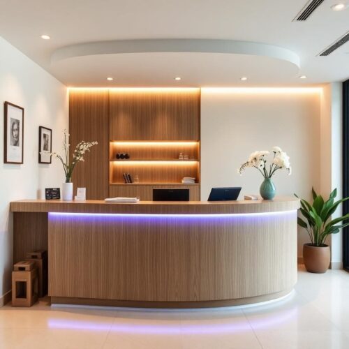 Quầy lễ tân đẹp cho spa nhỏ