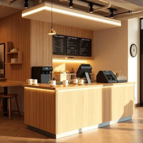 quầy thu ngân quán cafe