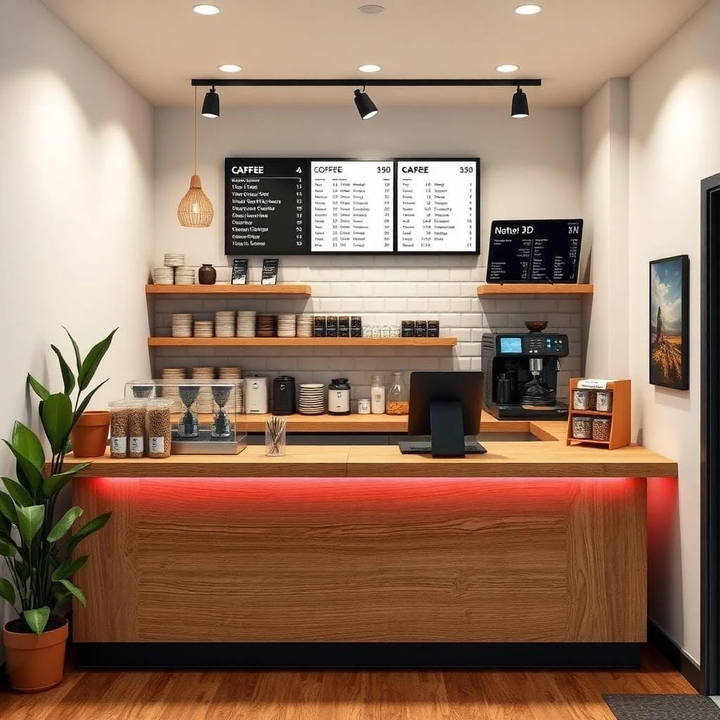 quầy thu ngân quán cafe