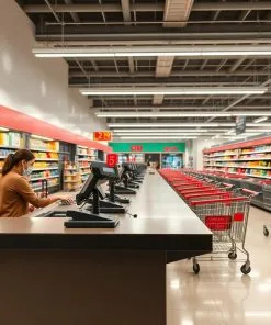 quầy thu ngân siêu thị