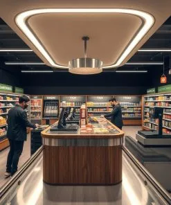 quầy thu ngân siêu thị