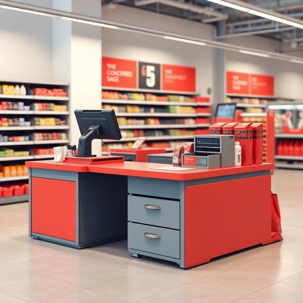 quầy thu ngân siêu thị