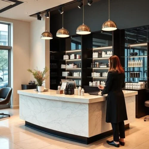 quầy thu ngân salon tóc