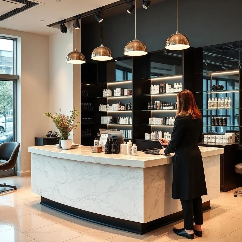 quầy thu ngân salon tóc