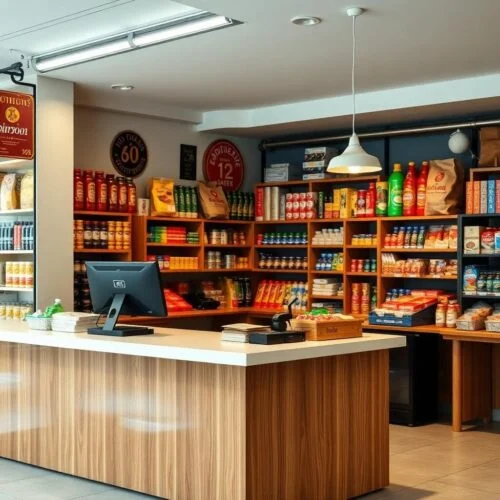 quầy thu ngân tạp hóa