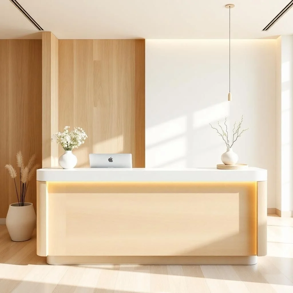 quầy thu ngân gỗ công nghiệp MDF