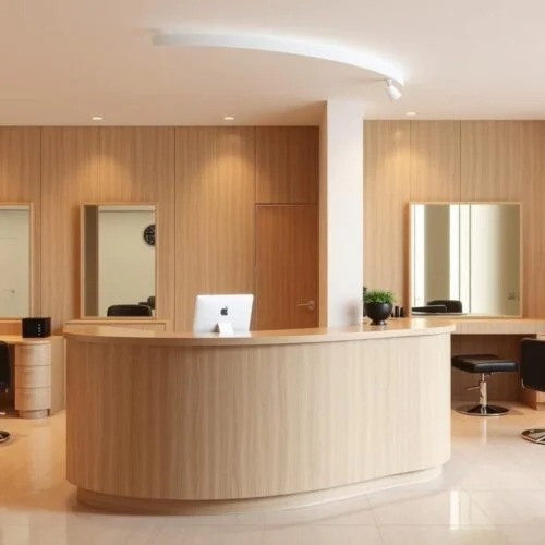 quầy thu ngân gỗ công nghiệp MDF