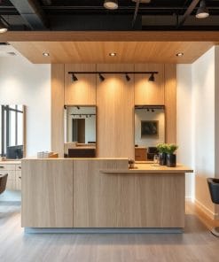 quầy thu ngân gỗ công nghiệp MDF