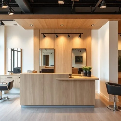 quầy thu ngân gỗ công nghiệp MDF