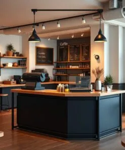 quầy thu ngân khung sắt mặt gỗ