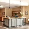 quầy thu ngân khung sắt mặt gỗ