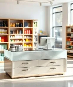 quầy thu ngân bằng mica