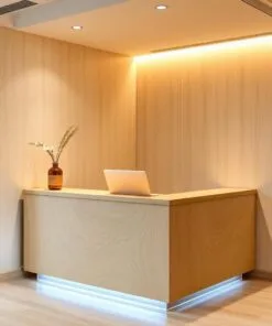 quầy thu ngân gỗ nhỏ gọn cho spa min