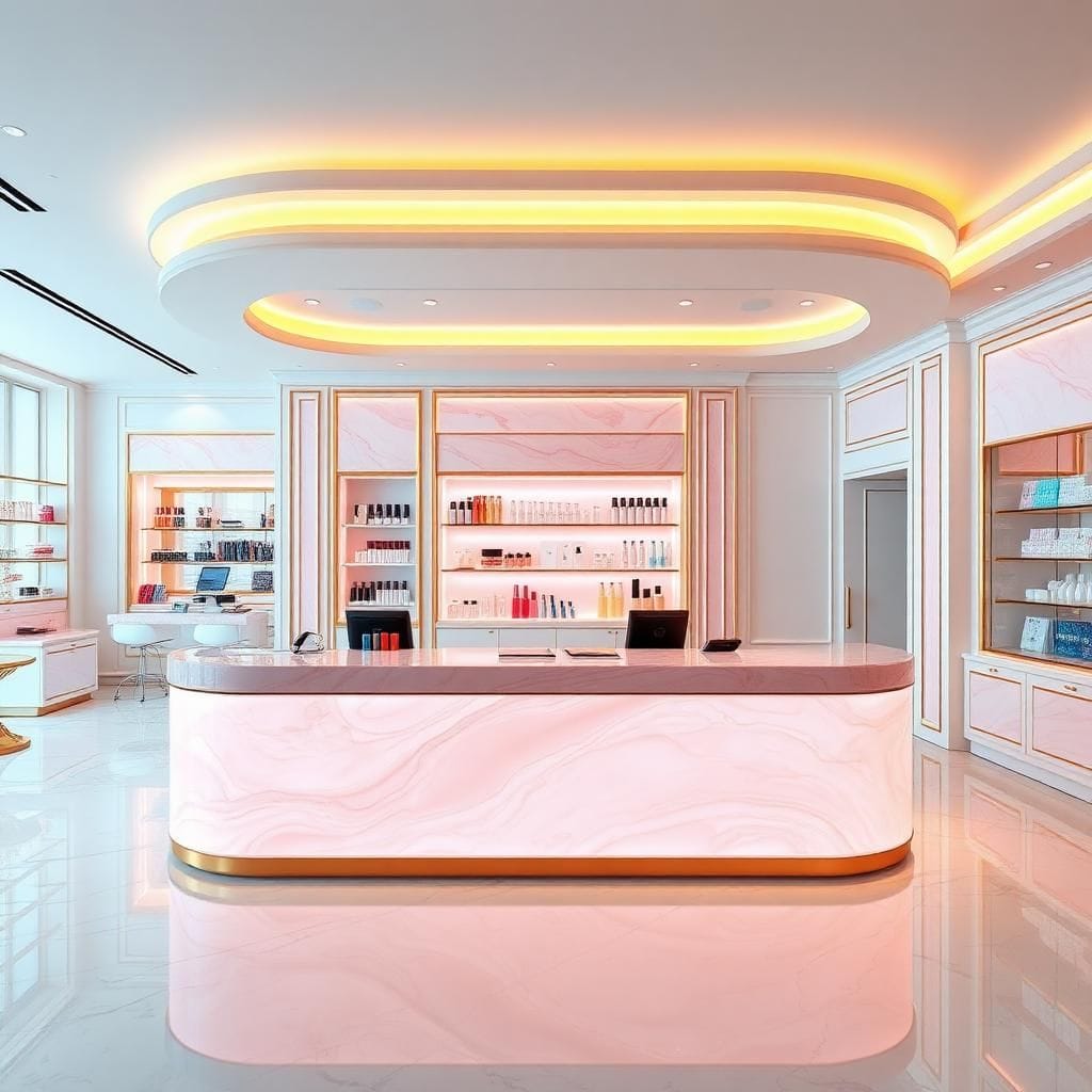 quầy thu ngân cho shop mỹ phẩm cao cấp quầy thu ngân cho shop mỹ phẩm cao cấp
