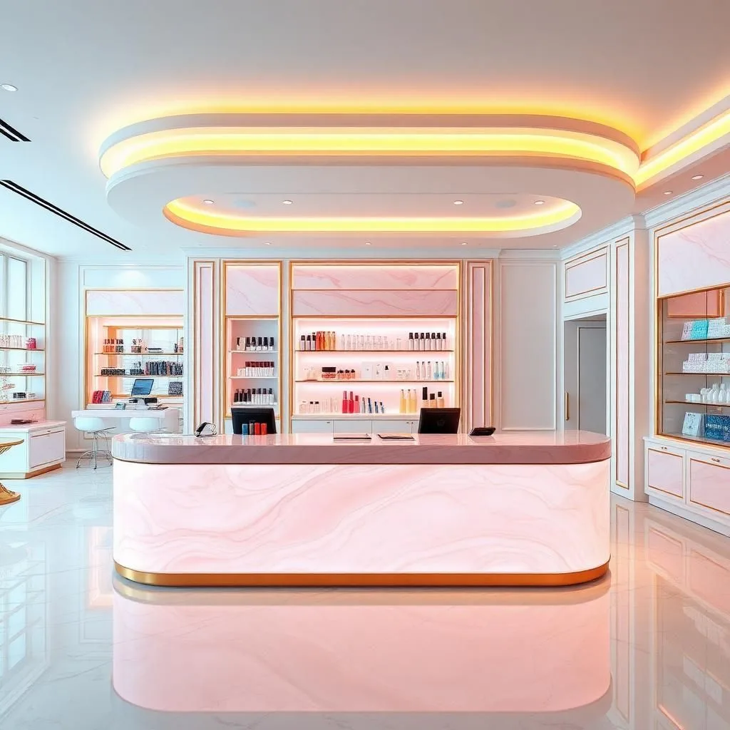 quầy thu ngân cho shop mỹ phẩm cao cấp