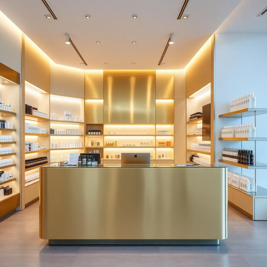 quầy thu ngân cho shop mỹ phẩm cao cấp quầy thu ngân cho shop mỹ phẩm cao cấp