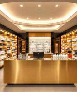 quầy thu ngân cho shop mỹ phẩm cao cấp