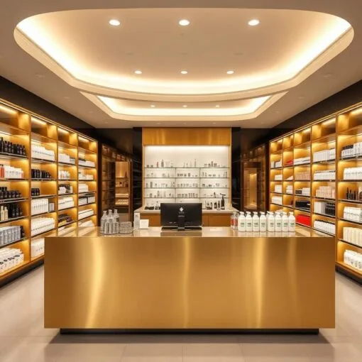 quầy thu ngân cho shop mỹ phẩm cao cấp