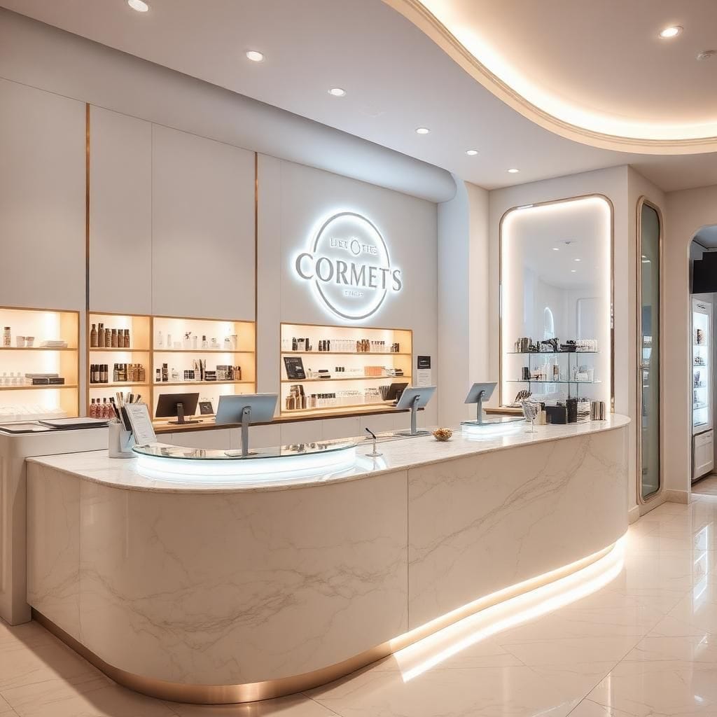 quầy thu ngân cho shop mỹ phẩm cao cấp quầy thu ngân cho shop mỹ phẩm cao cấp
