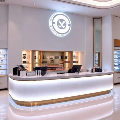 quầy thu ngân cho shop mỹ phẩm cao cấp