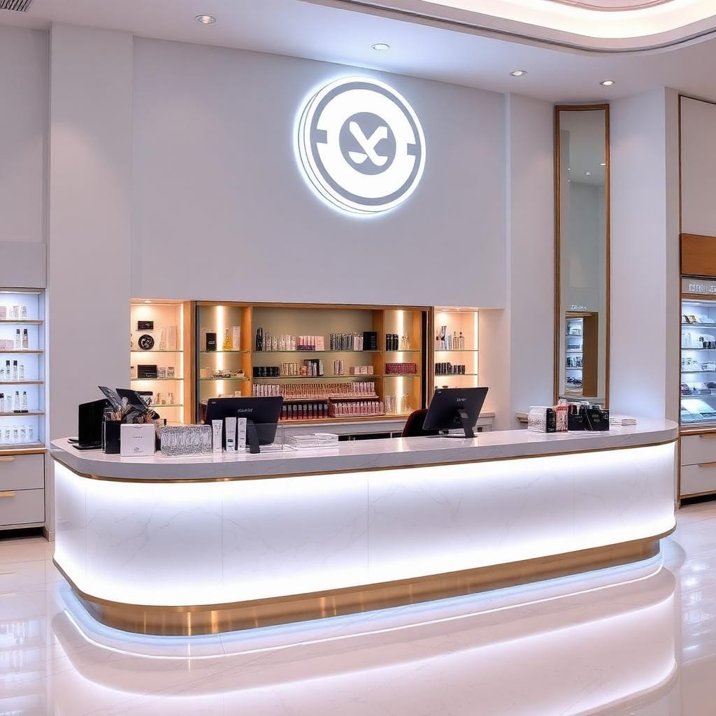 quầy thu ngân cho shop mỹ phẩm cao cấp quầy thu ngân cho shop mỹ phẩm cao cấp