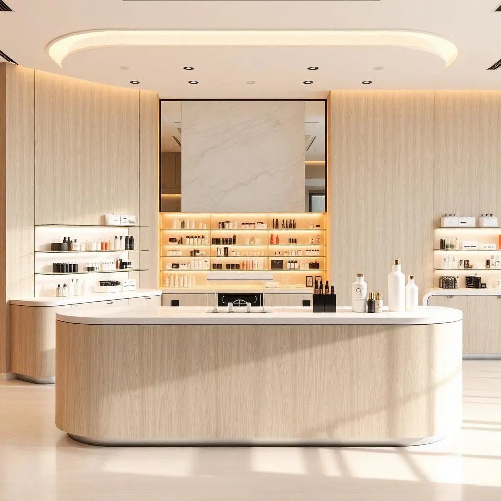 quầy thu ngân cho shop mỹ phẩm cao cấp