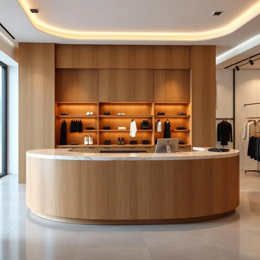 quầy thu ngân gỗ sang trọng cho showroom