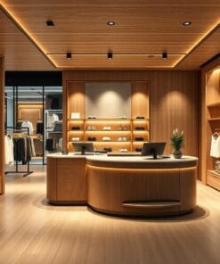 quầy thu ngân gỗ sang trọng cho showroom